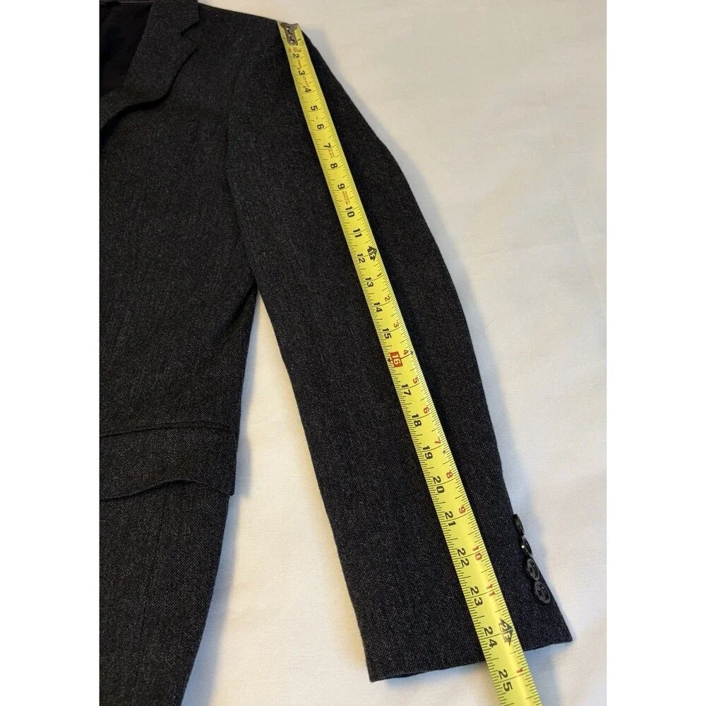 J CREW Ludlow Moon Blazer Men 36R English Wool Tweed Charcoal Gray Career Preppy